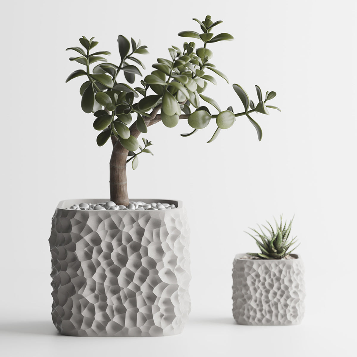 Cache-pot design à texture lunaire — lot de 2, 6 coloris