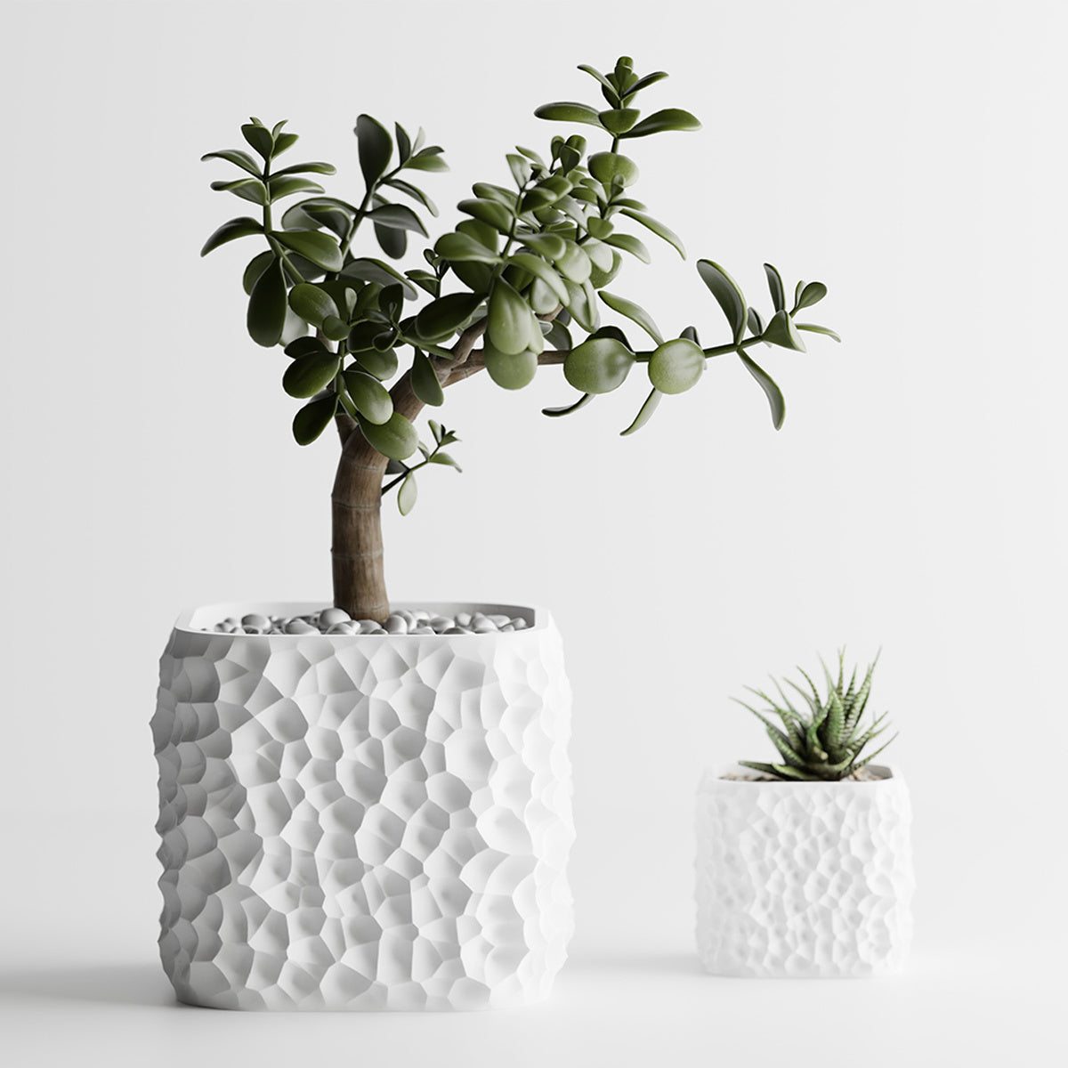 Cache-pot design à texture lunaire — lot de 2, 6 coloris