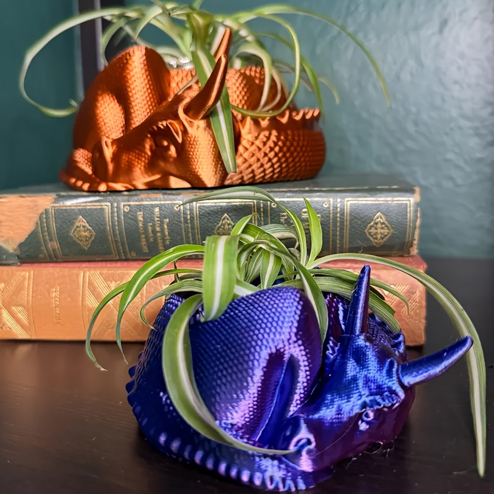 Cache-pot dragon endormi 16 cm — déco originale pour succulente