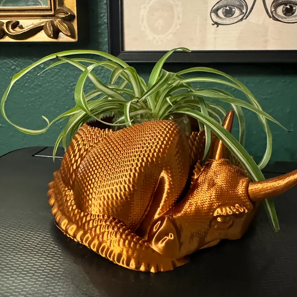 Cache-pot dragon endormi 16 cm — déco originale pour succulente