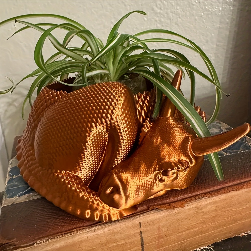 Cache-pot dragon endormi 16 cm — déco originale pour succulente