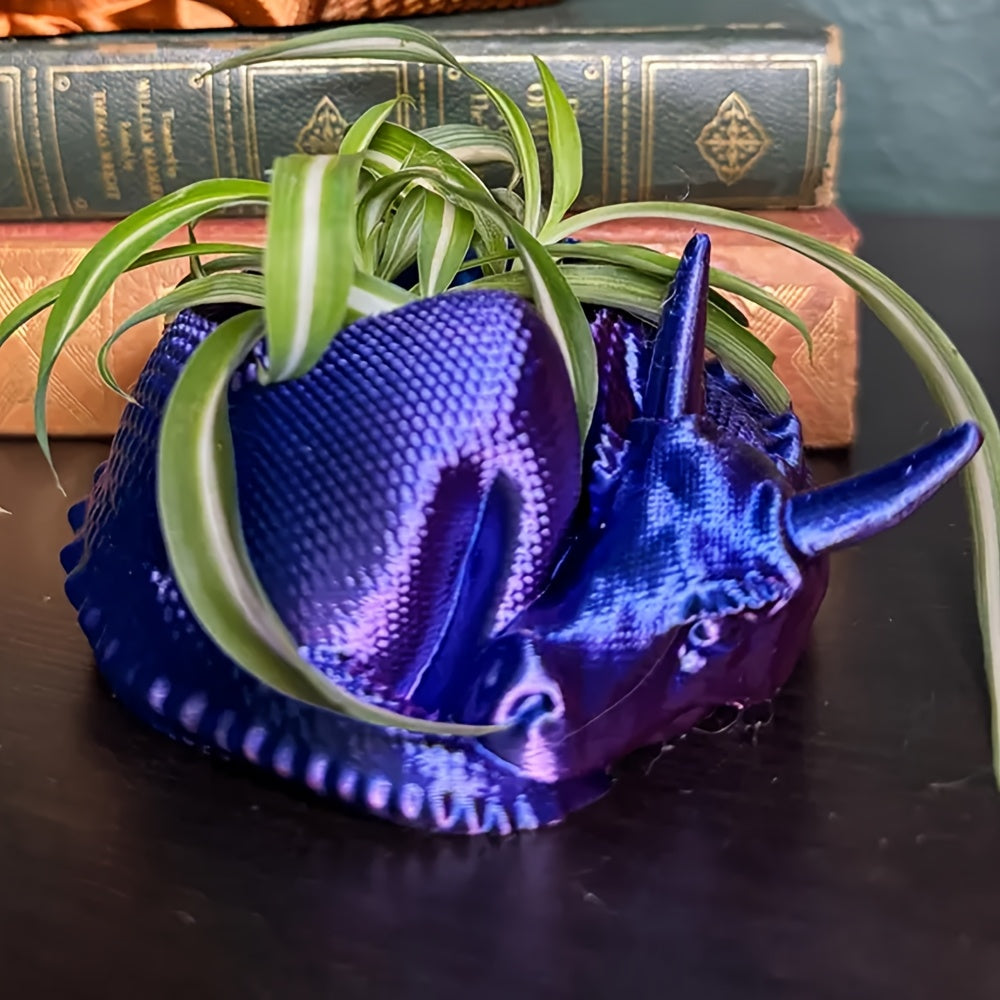 Cache-pot dragon endormi 16 cm — déco originale pour succulente
