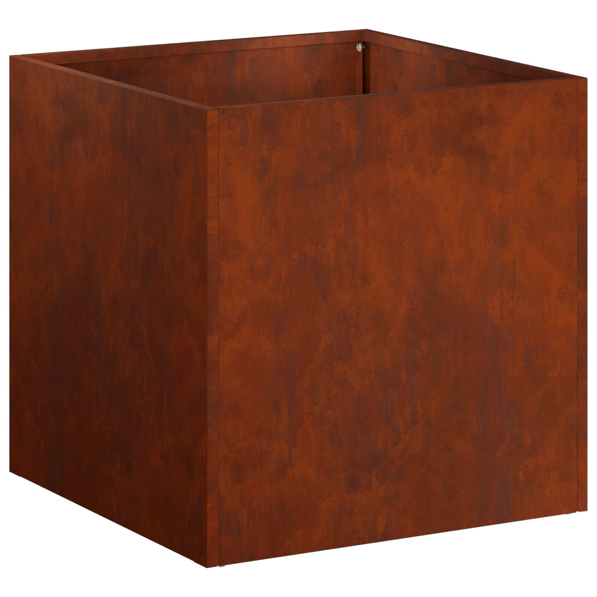 Cache-pot d'extérieur en acier patiné rouille 35x35x35 cm