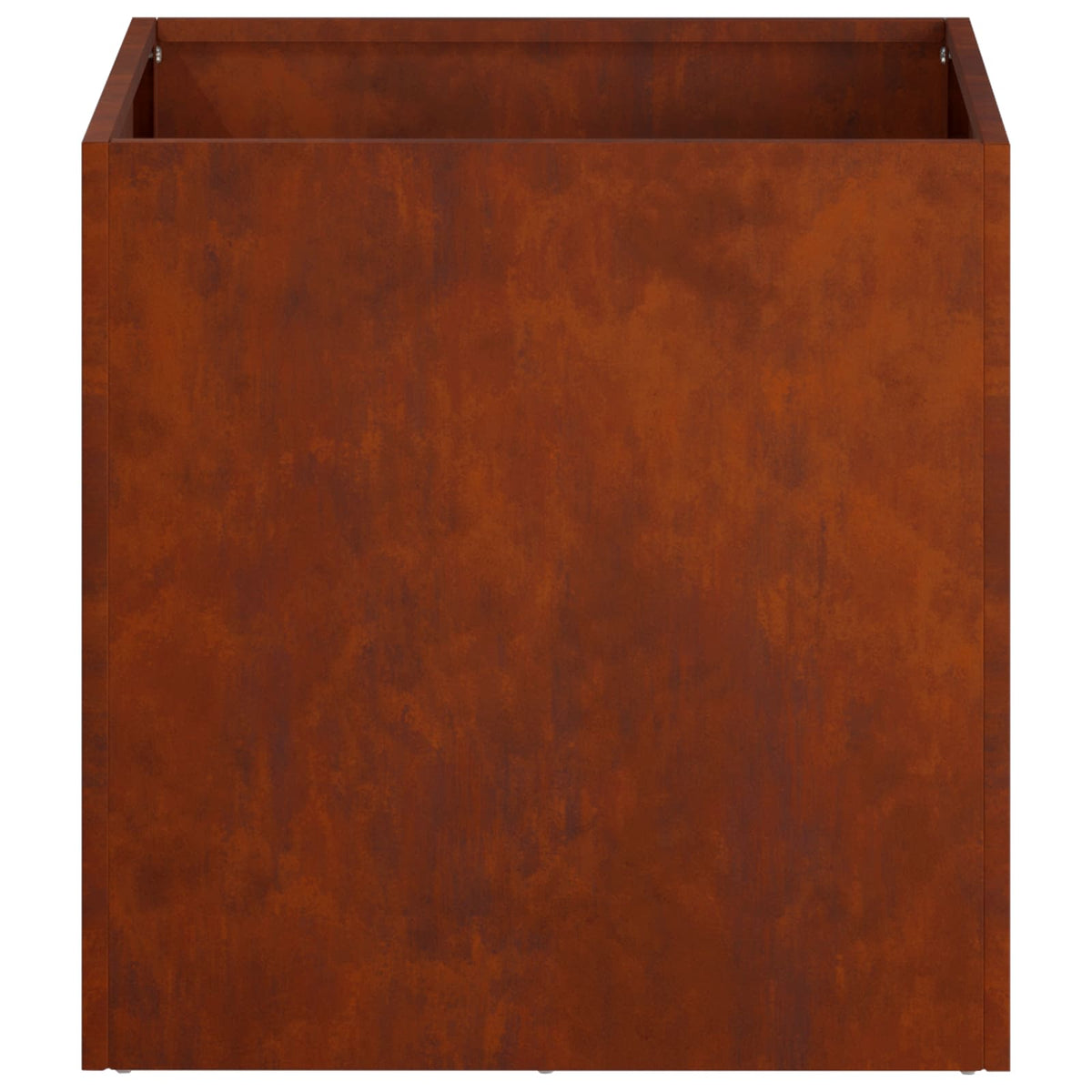 Cache-pot d'extérieur en acier patiné rouille 35x35x35 cm