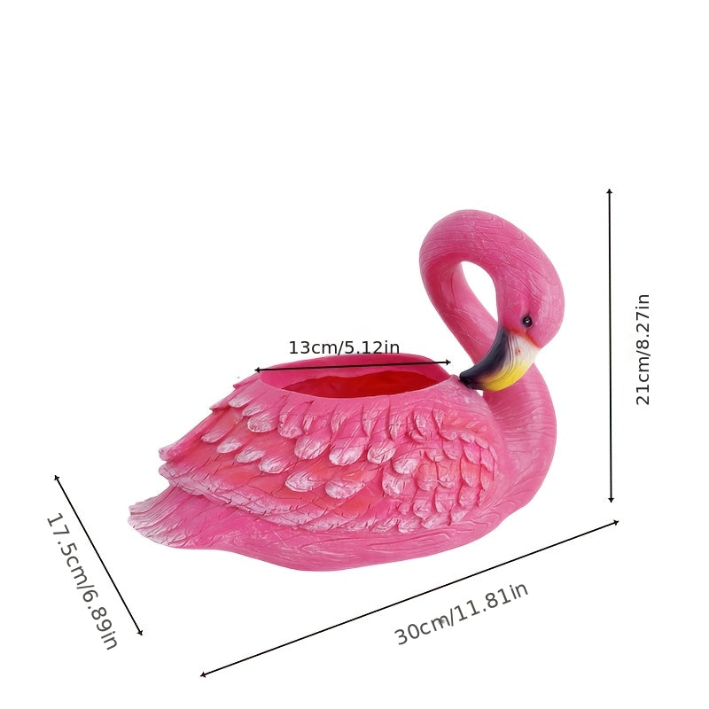 Pot de fleur flamant rose