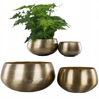 Cache-pot en métal doré Ø 32 cm - lot de 2 or brossé