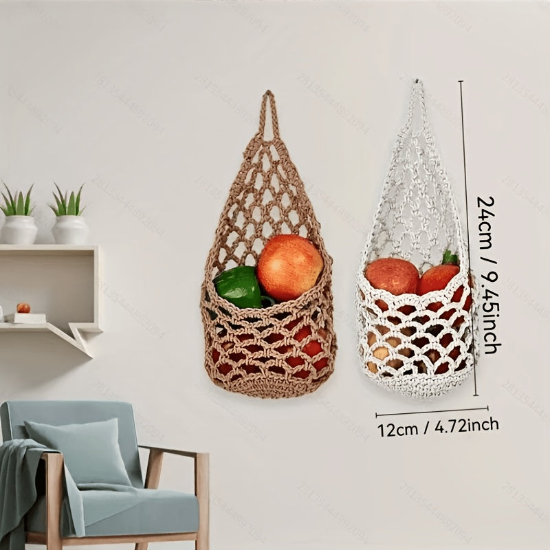 Cache-pot mural en corde tressée — lot de 3, Ø 15 cm écru