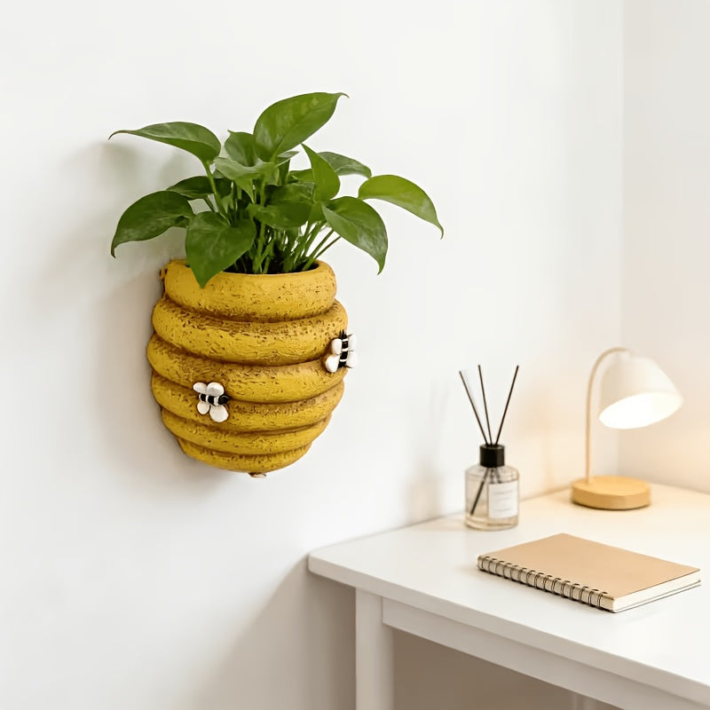Cache-pot mural ruche d'abeille en céramique, lot de 2 ou 3