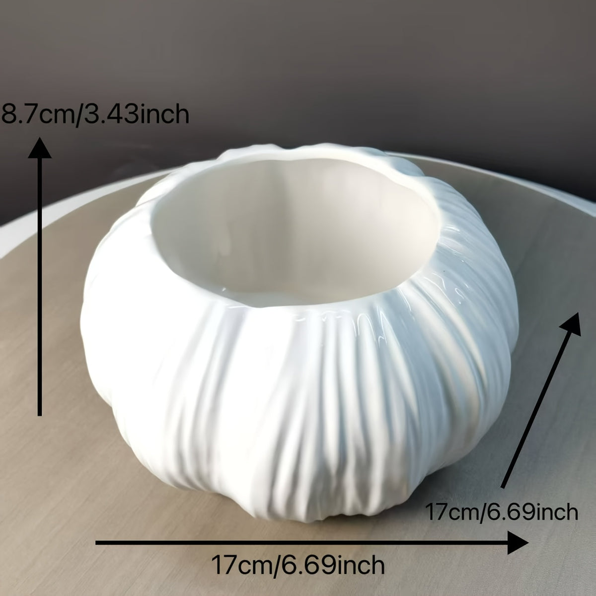 Cache-pot pour orchidée en céramique blanche Ø 17 cm sculptée