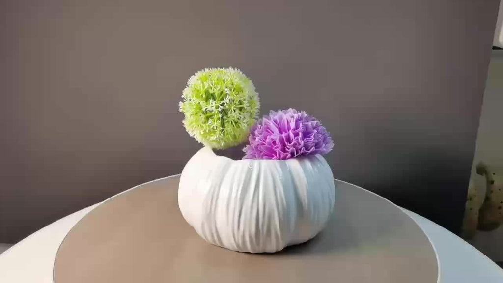Cache-pot pour orchidée en céramique blanche Ø 17 cm sculptée