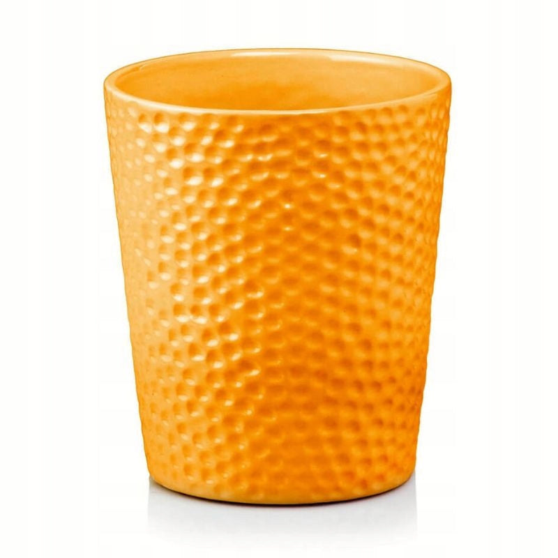 Cache-pot pour orchidée en céramique jaune martelée Ø 13 cm