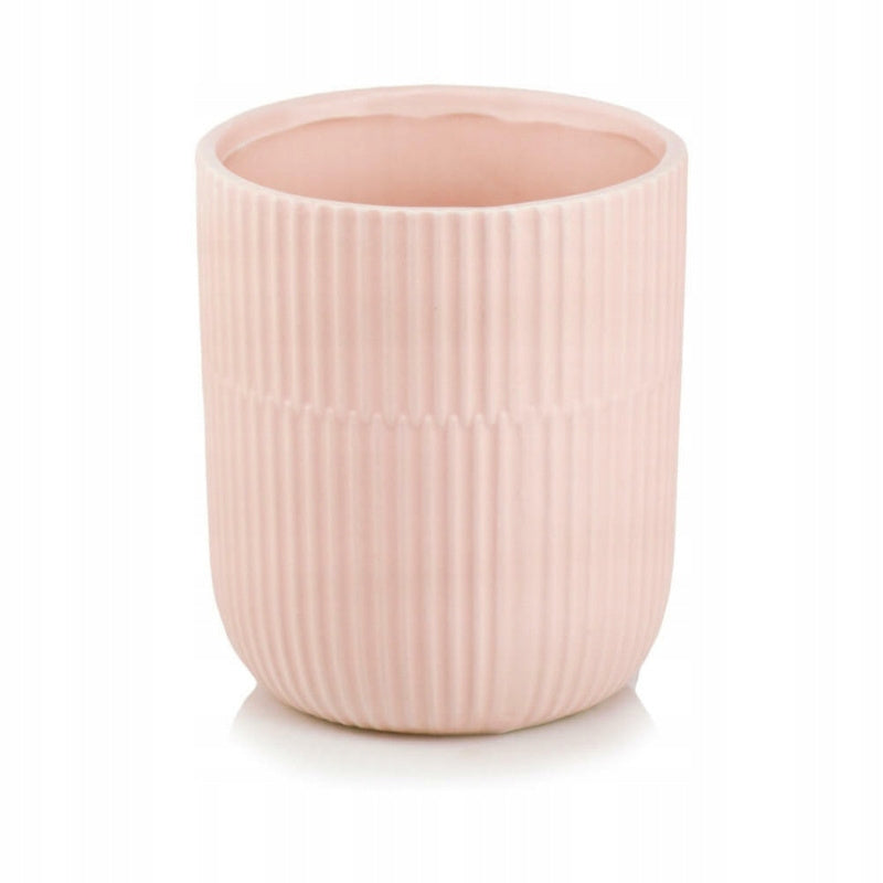 Cache-pot orchidée en céramique mate rose Ø 13 × H 15 cm