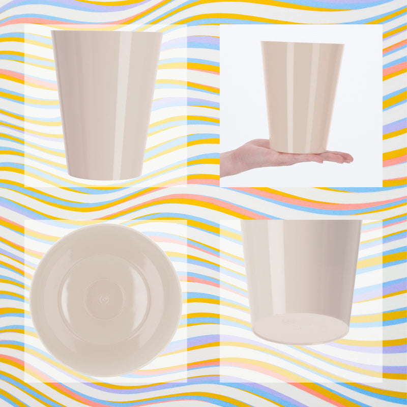Cache-pot orchidée en plastique crème Ø 13 cm pour intérieur