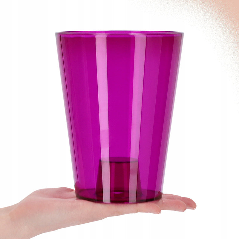 Cache-pot pour orchidée transparent violet Ø 13 cm en plastique