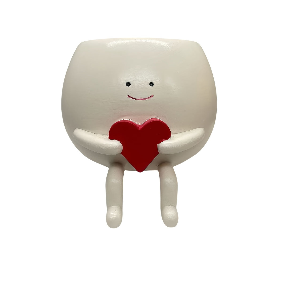 Cache-pot original Ø 12 cm - Personnage assis au cœur rouge
