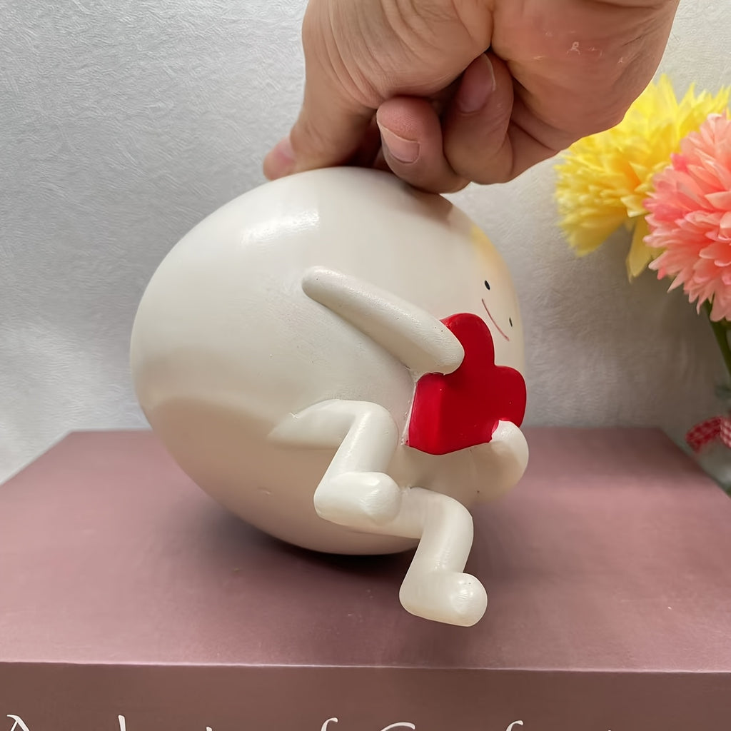 Cache-pot original Ø 12 cm - Personnage assis au cœur rouge