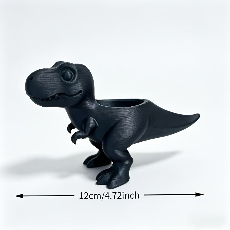 Cache-pot T-Rex 12 cm en résine - Lot de 2 blanc et noir