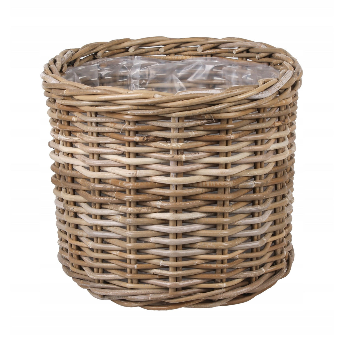 Cache-pot ovale en rotin naturel 47x38x31 cm pour intérieur