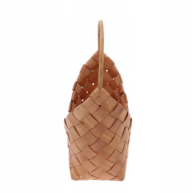 Cache-pot panier en bambou tressé à la main 20 cm avec anse