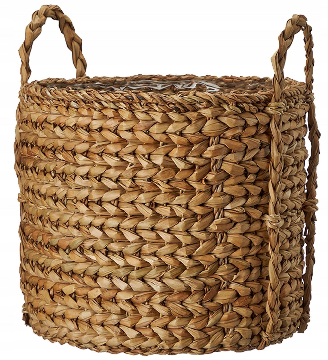 Cache-pot panier bohème en jonc de mer tressé Ø 28 cm naturel