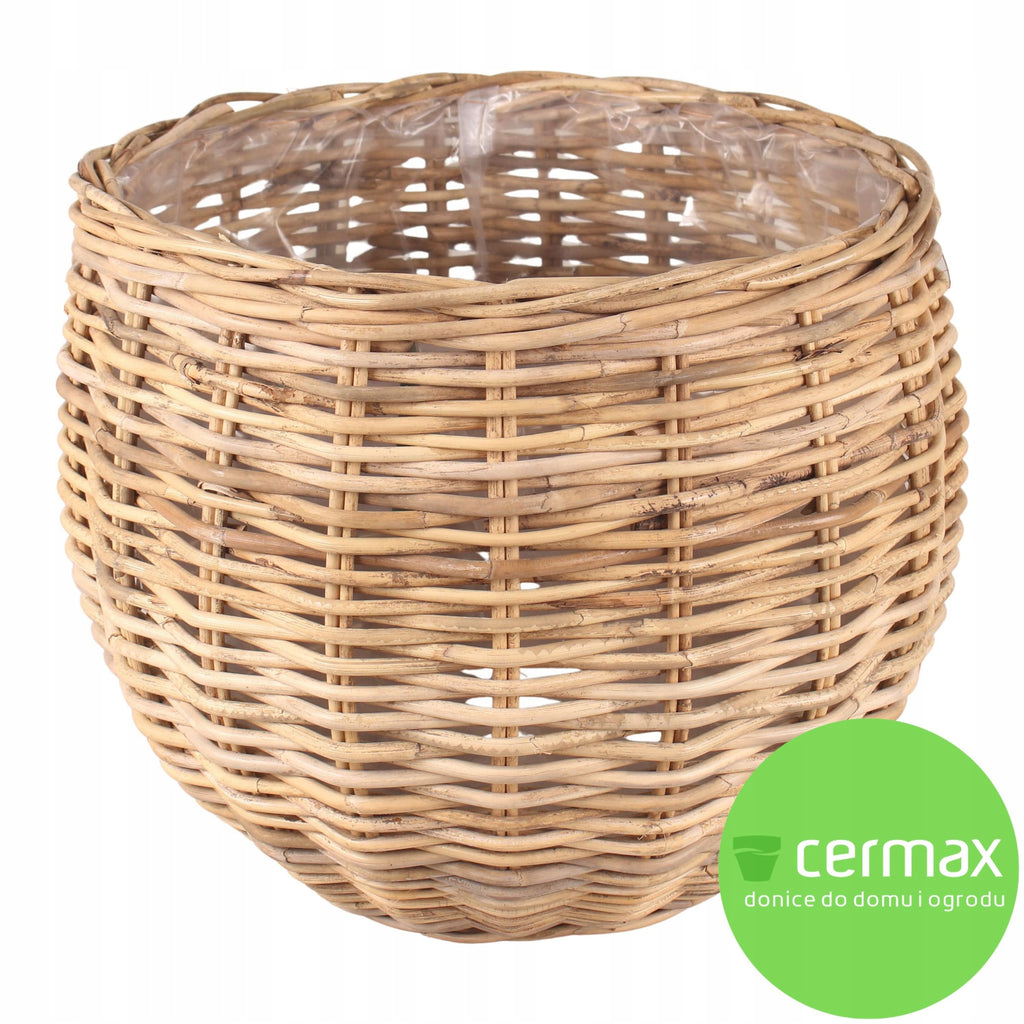 Cache-pot panier en rotin naturel Ø 50 cm pour l'intérieur