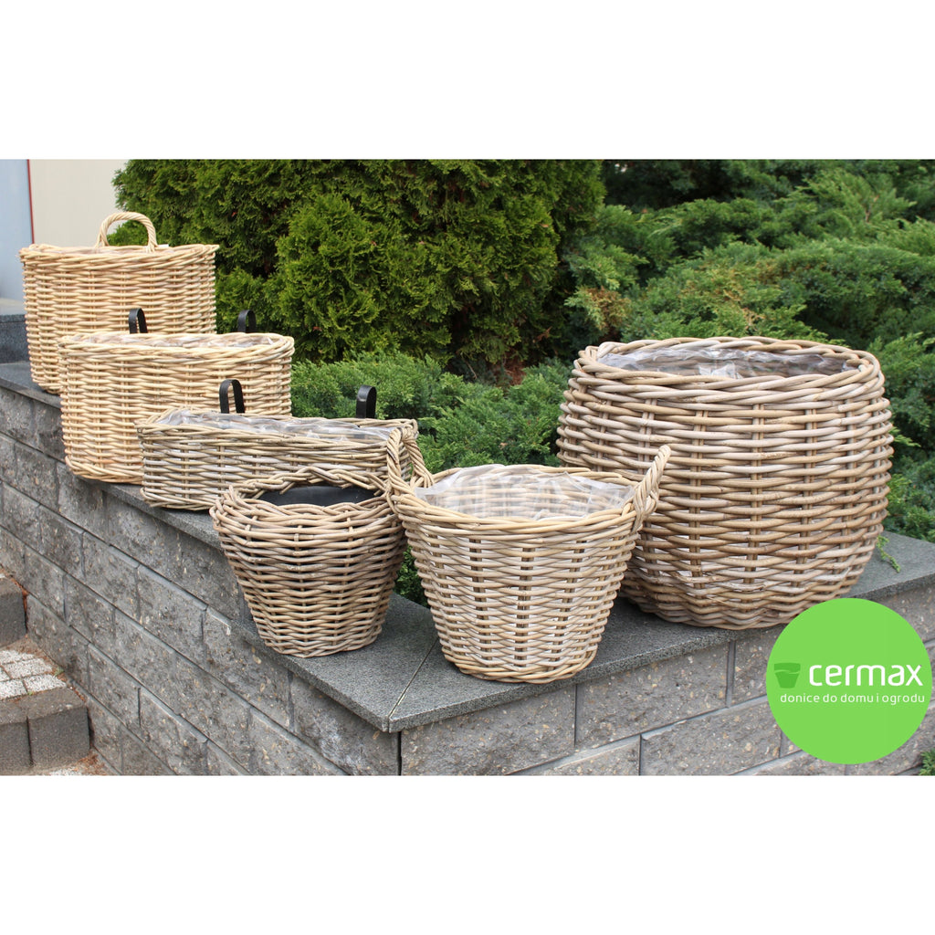 Cache-pot panier en rotin naturel Ø 50 cm pour l'intérieur