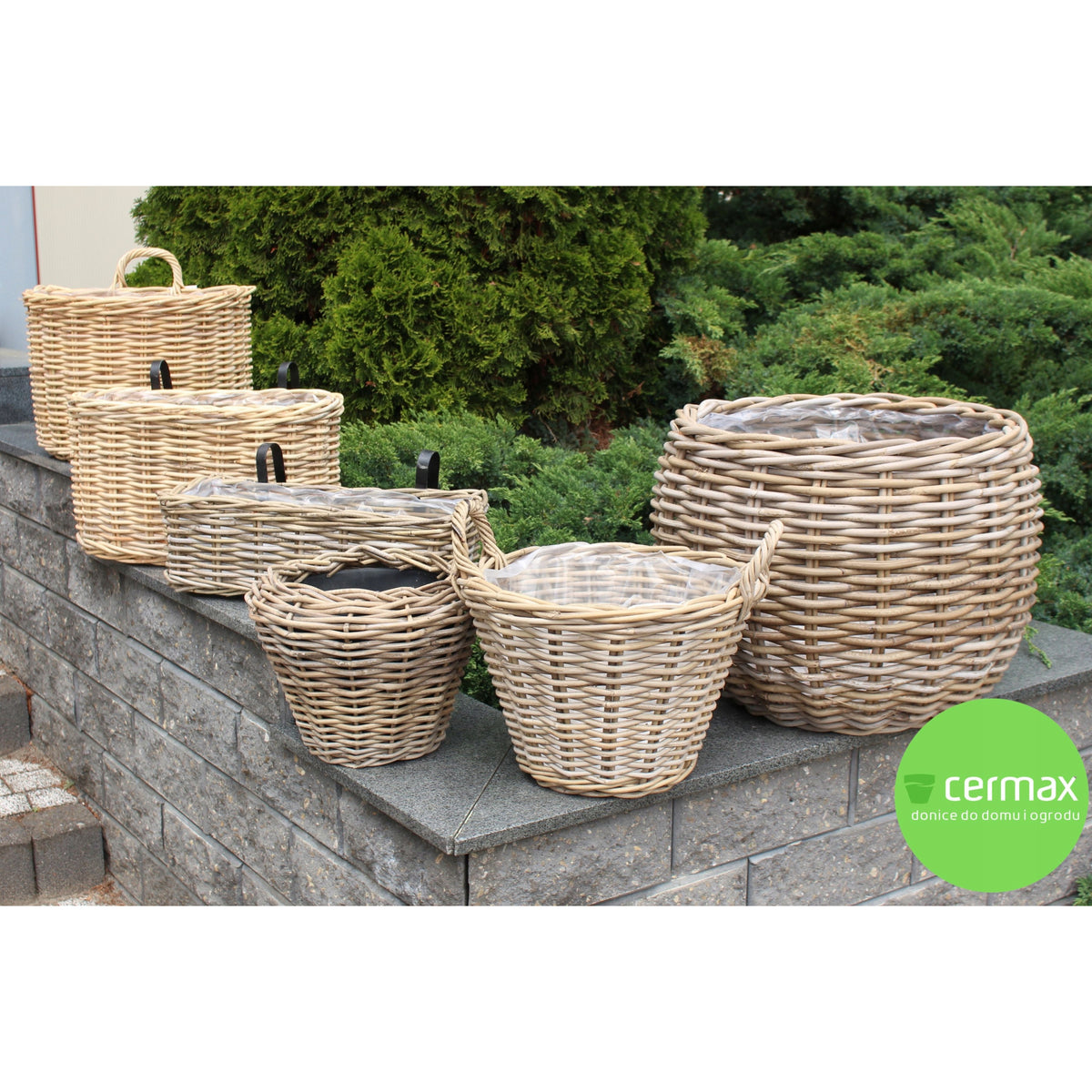 Cache-pot panier en rotin naturel Ø 50 cm pour l'intérieur