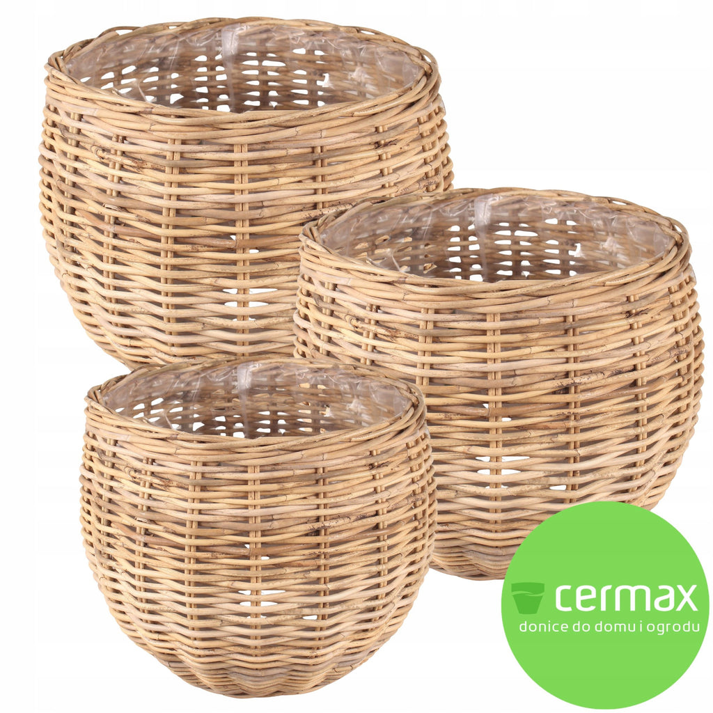 Cache-pot panier en rotin naturel Ø 50 cm pour l'intérieur