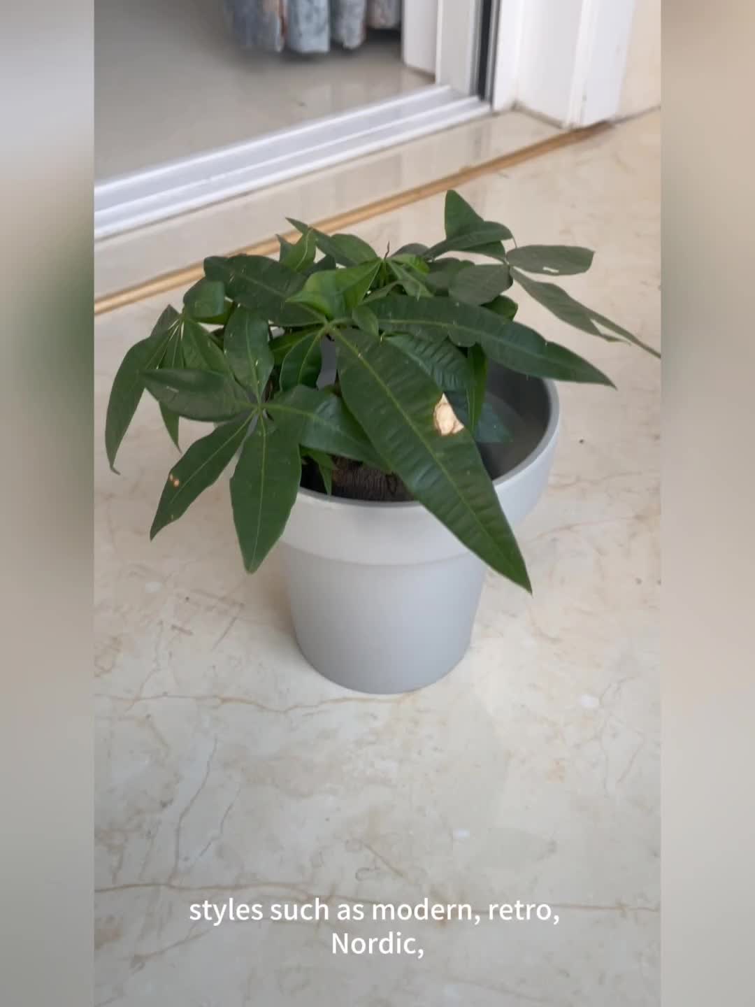 Cache-pot en résine Ø 15 cm à col large, noir ou blanc mat