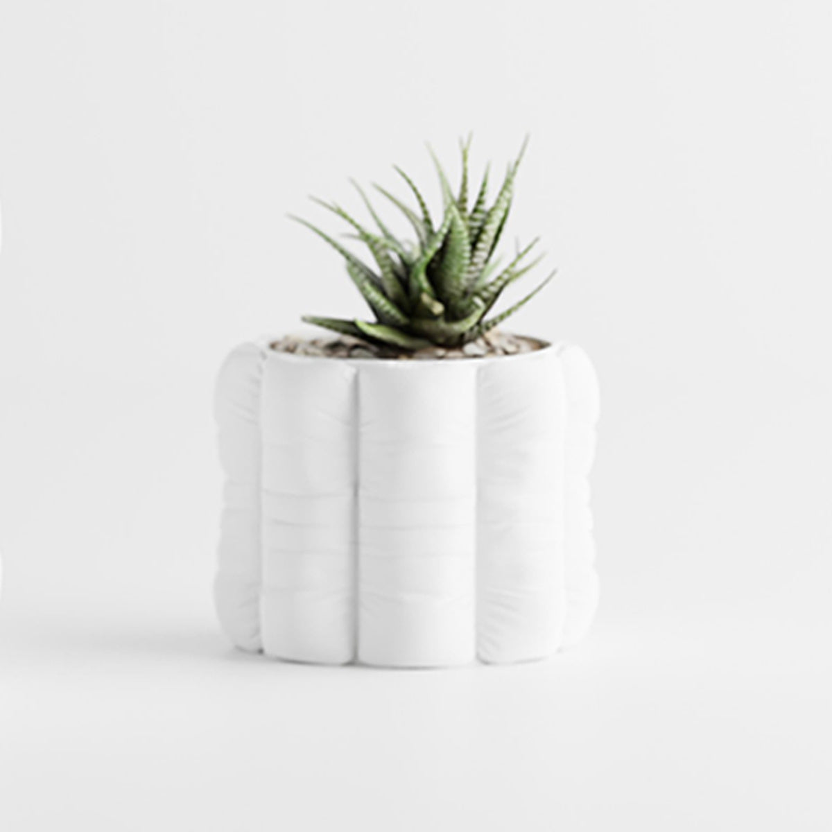 Cache-pot rond design à l'effet coussin matelassé, 7 coloris