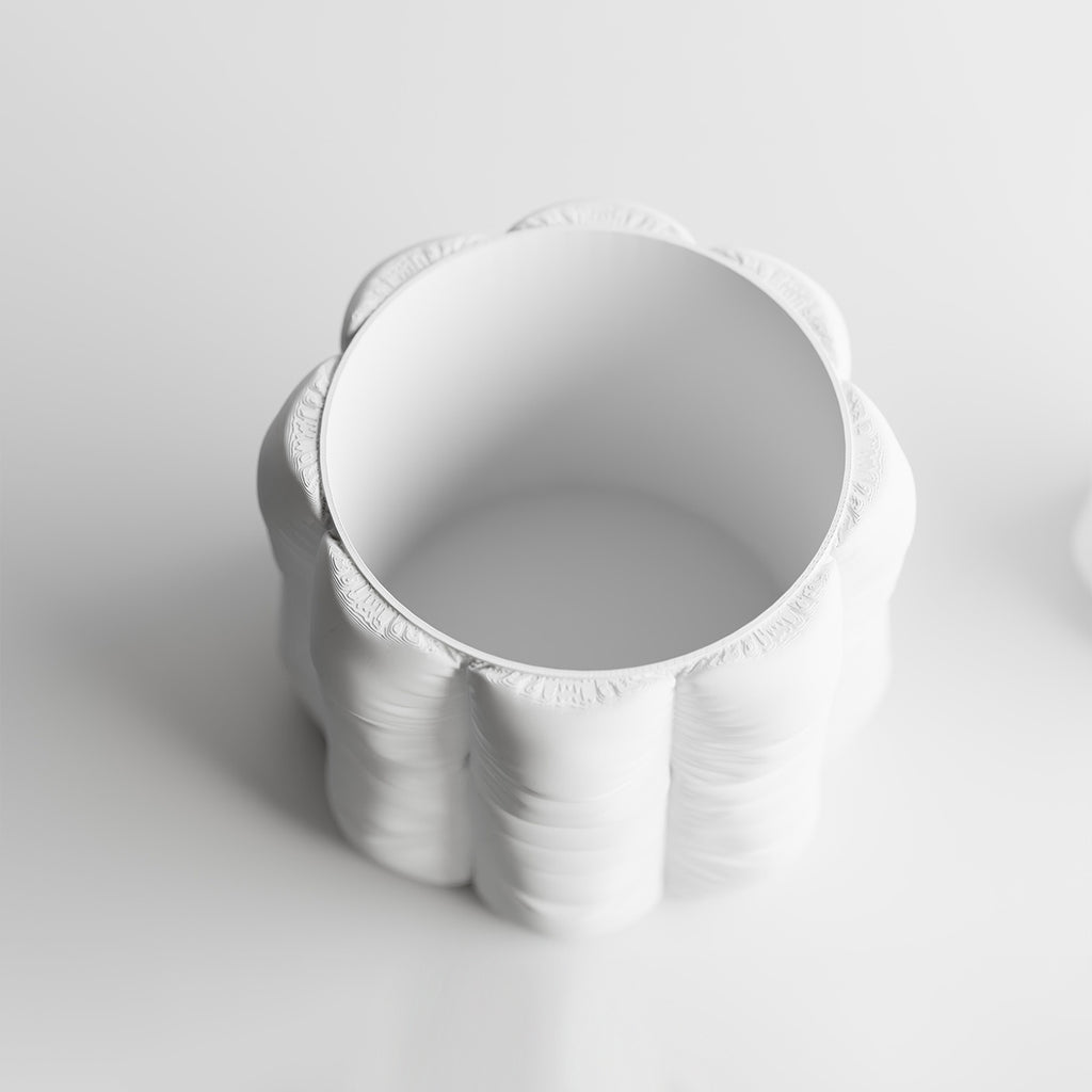 Cache-pot rond design à l'effet coussin matelassé, 7 coloris