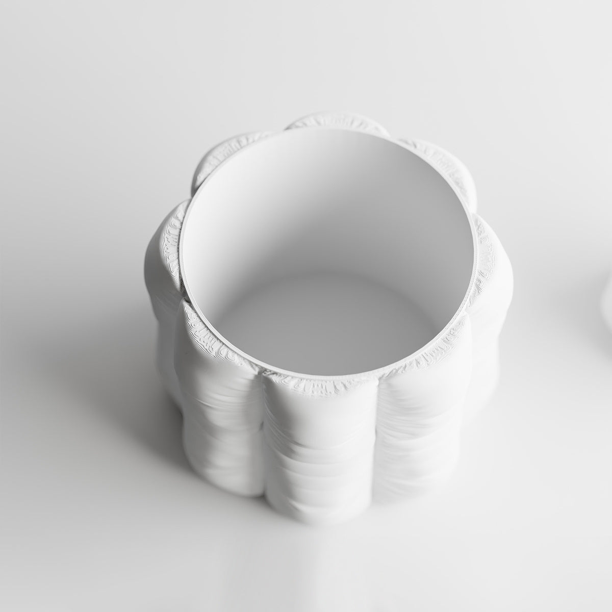 Cache-pot rond design à l'effet coussin matelassé, 7 coloris