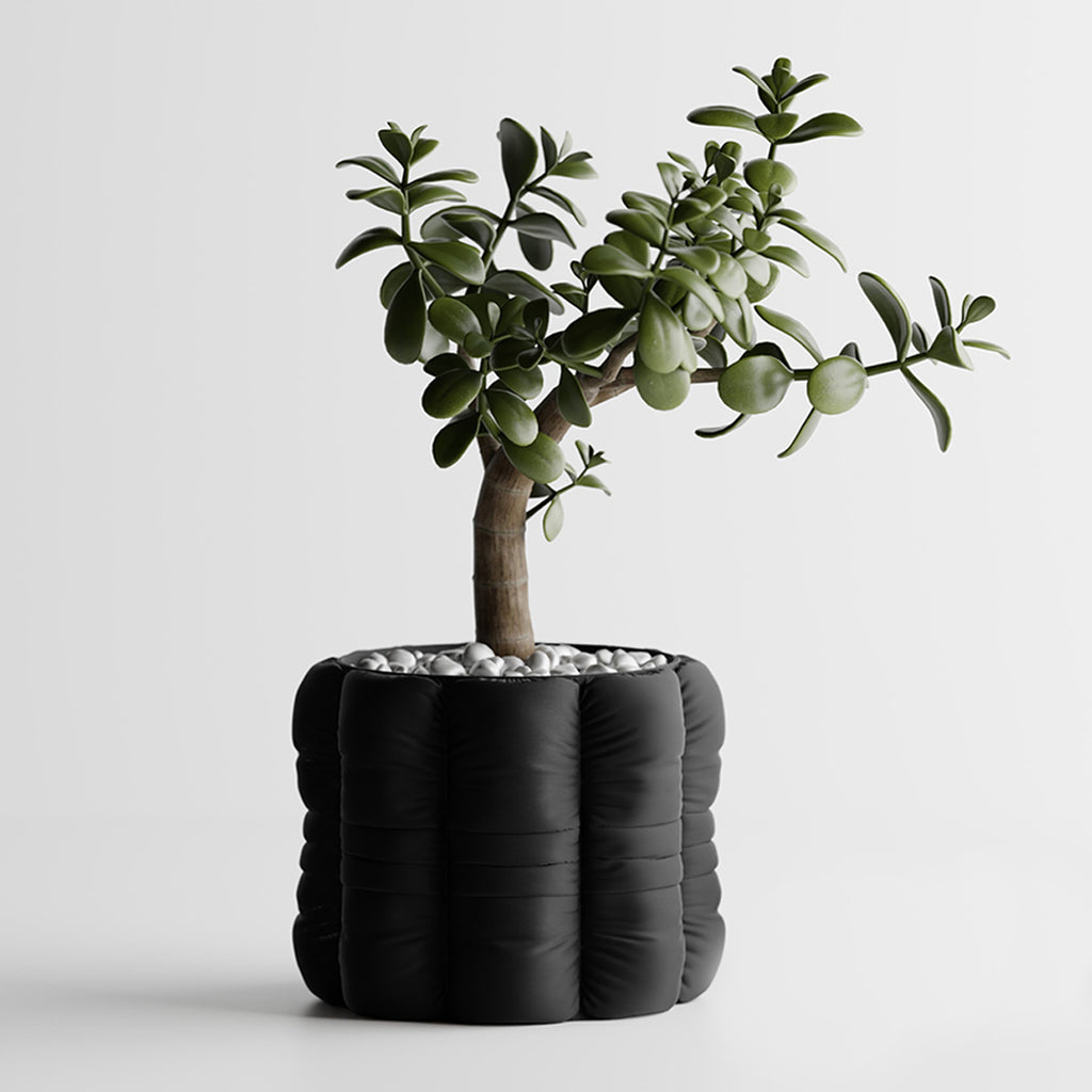 Cache-pot rond design à l'effet coussin matelassé, 7 coloris