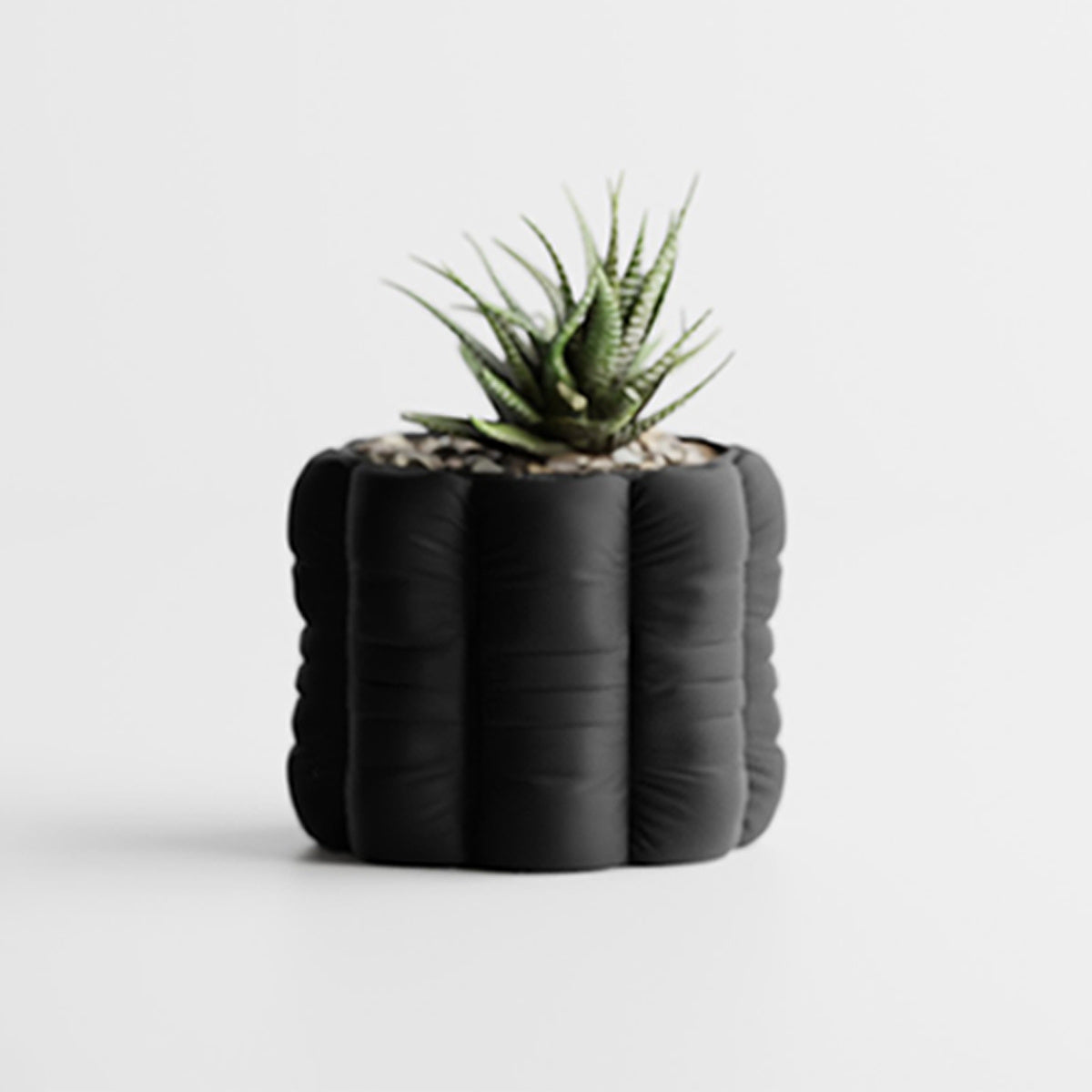 Cache-pot rond design à l'effet coussin matelassé, 7 coloris
