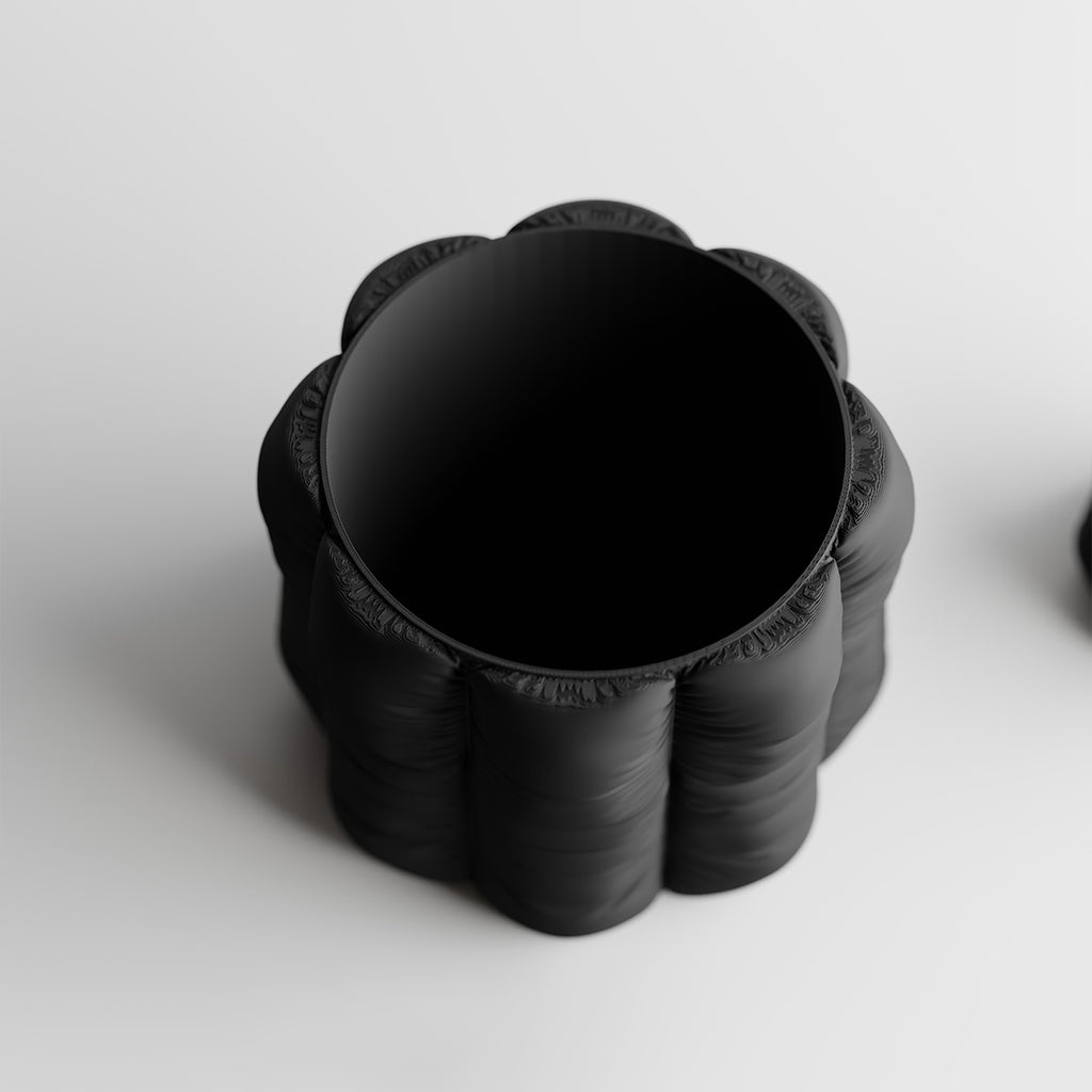 Cache-pot rond design à l'effet coussin matelassé, 7 coloris