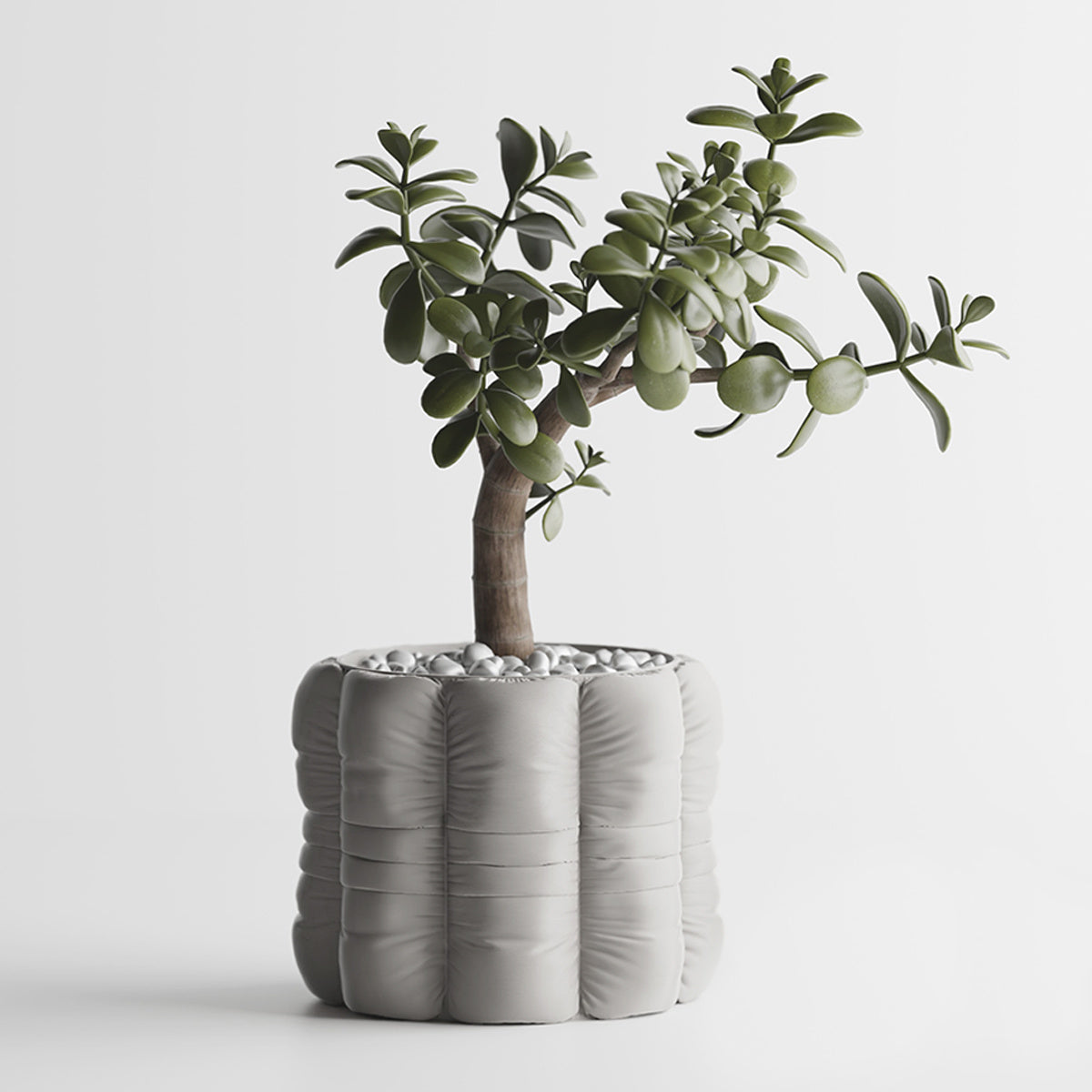 Cache-pot rond design à l'effet coussin matelassé, 7 coloris