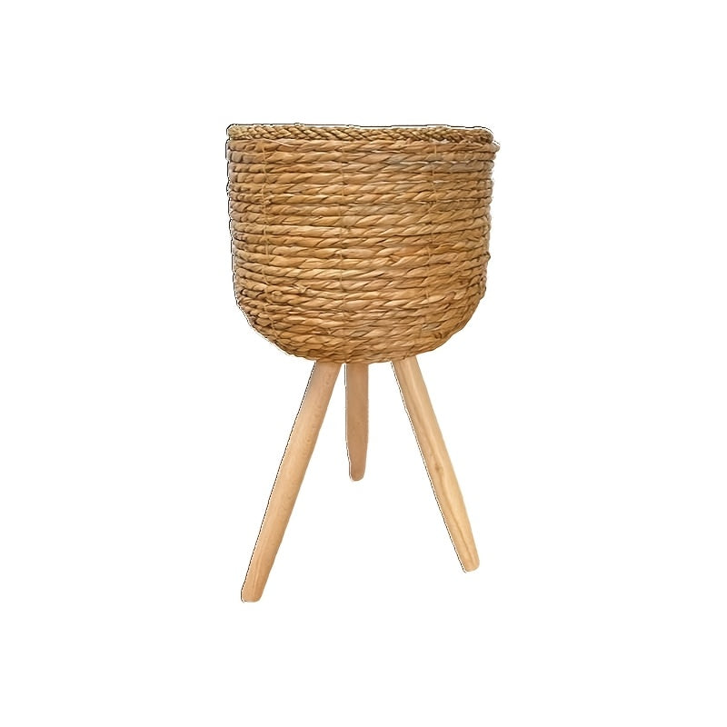 Cache-pot sur pied en fibre tressée - lot de 2, Ø 25 et 21 cm