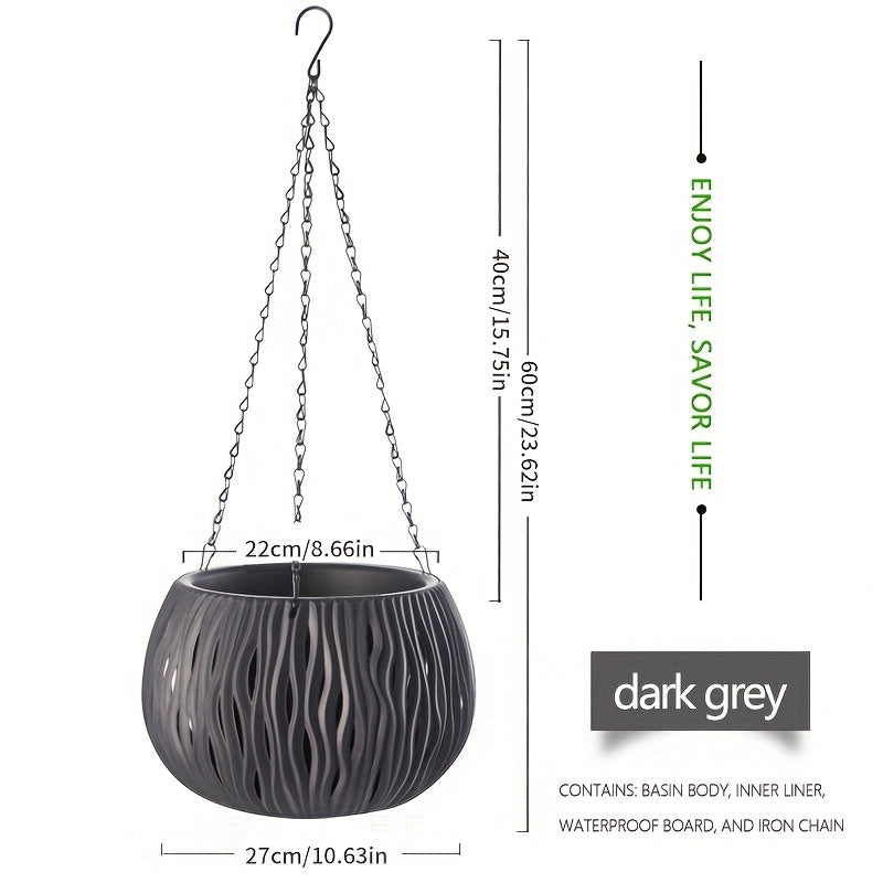 Gris foncé / Grande taille : 22cm de diamètre*20cm de hauteur*50cm de longueur de chaîne