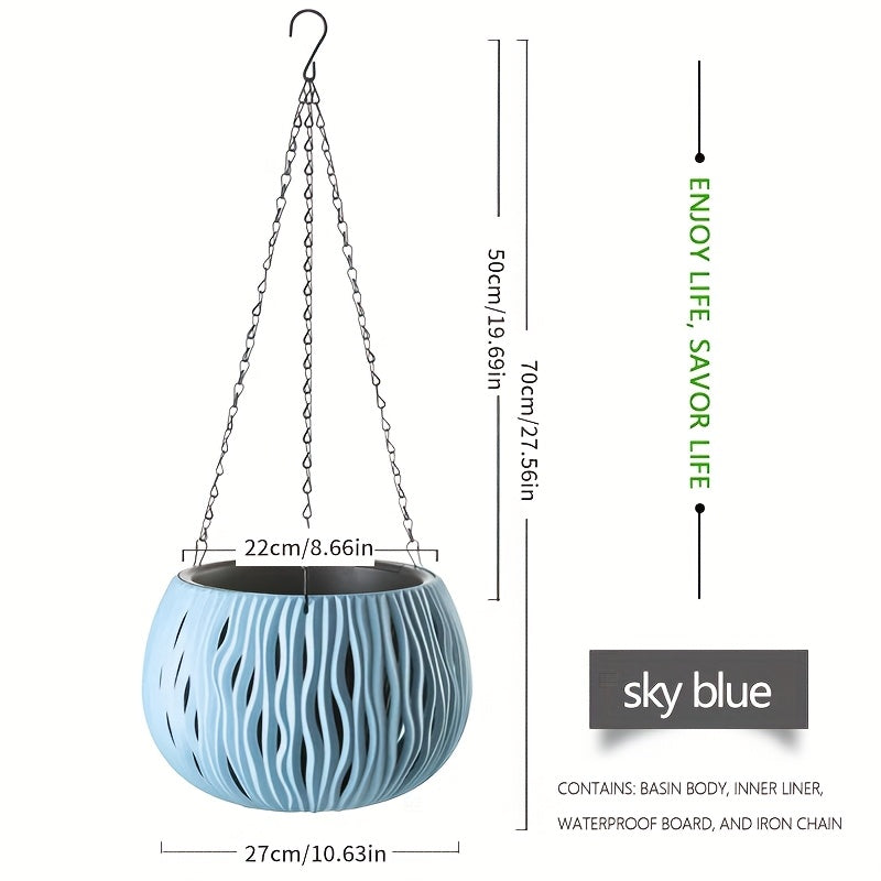 Bleu ciel / Grande taille : 22cm de diamètre*20cm de hauteur*50cm de longueur de chaîne