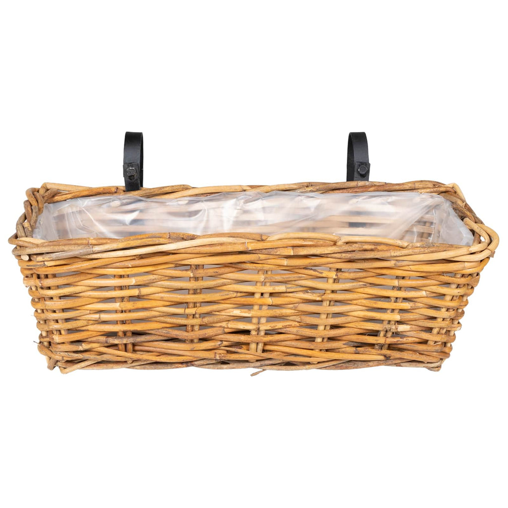 Cache-pot suspendu en osier tressé 48 cm, lot de 2 paniers