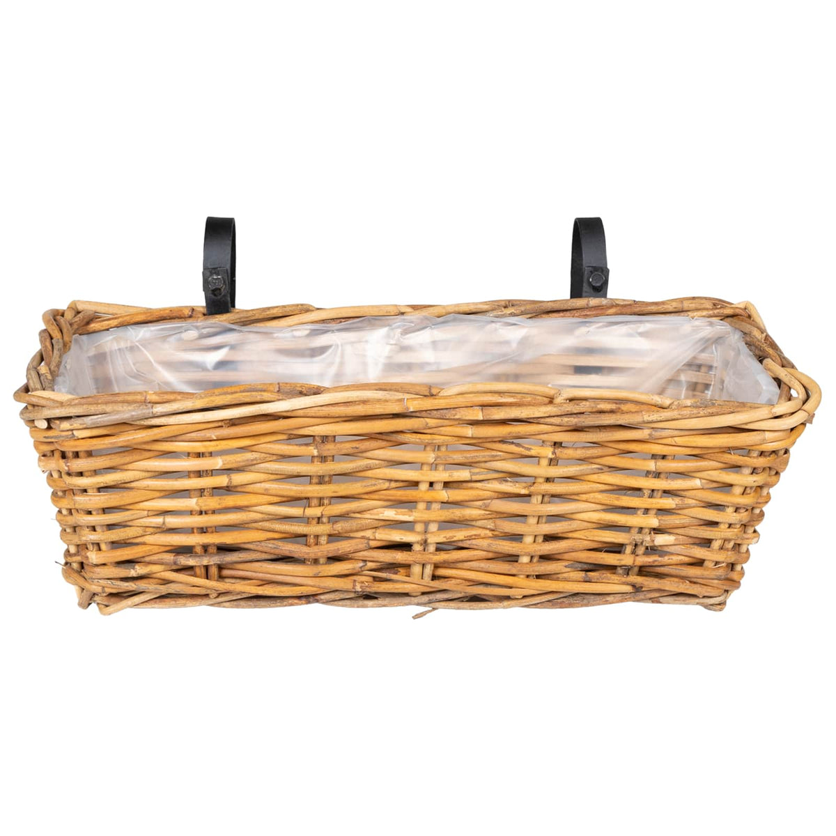 Cache-pot suspendu en osier tressé 48 cm, lot de 2 paniers