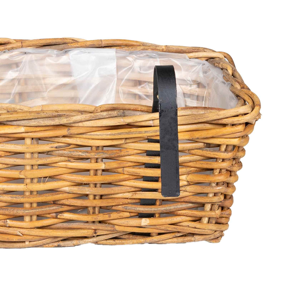 Cache-pot suspendu en osier tressé 48 cm, lot de 2 paniers