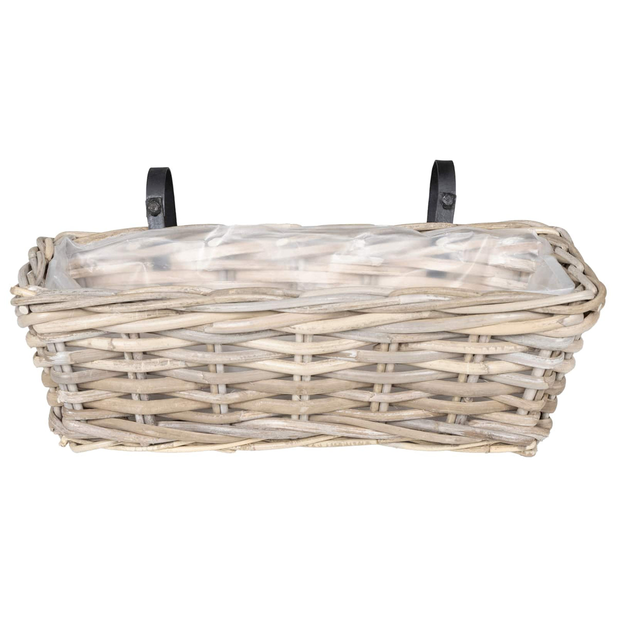Cache-pot suspendu en osier tressé 48 cm, lot de 2 paniers