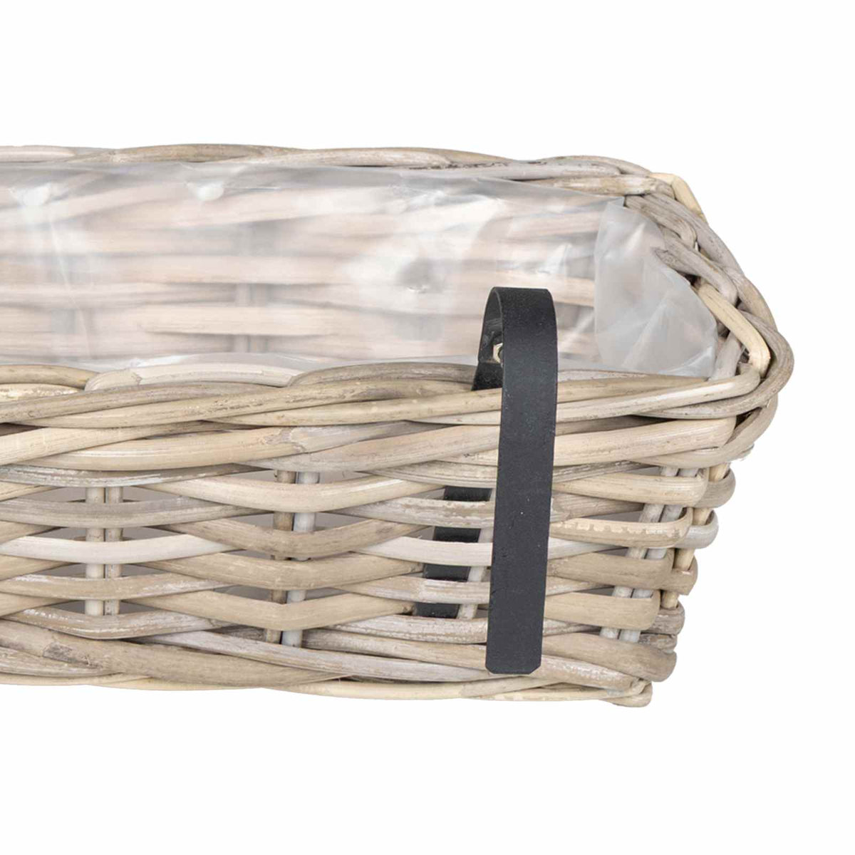 Cache-pot suspendu en osier tressé 48 cm, lot de 2 paniers