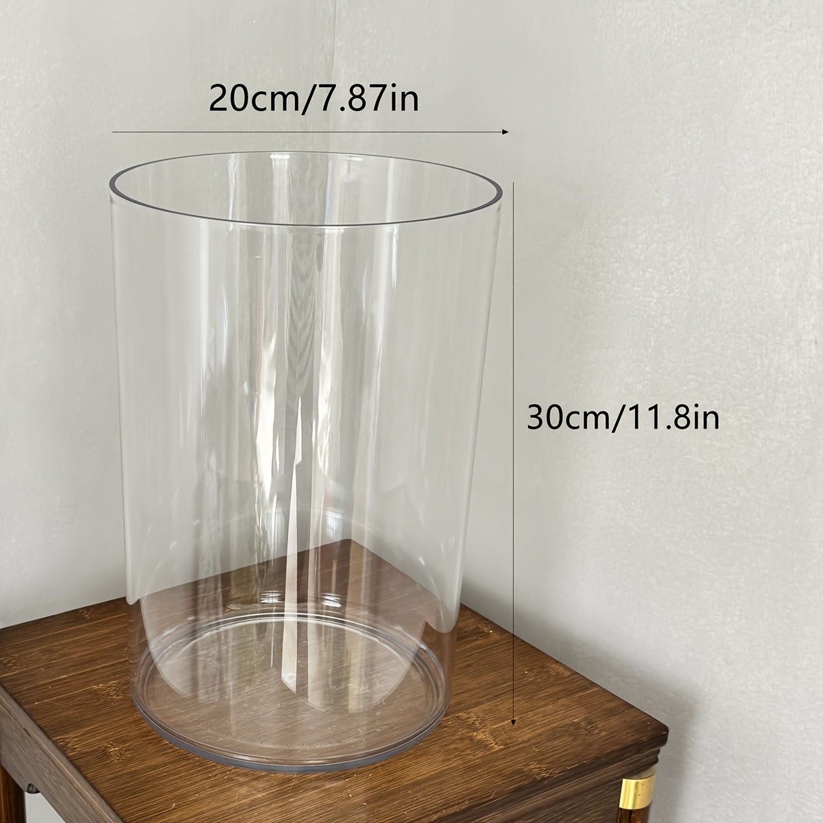 Cache-pot transparent en acrylique Ø 20 cm pour grande plante