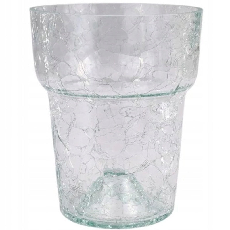 Cache-pot en verre fêlé transparent pour orchidée délicate
