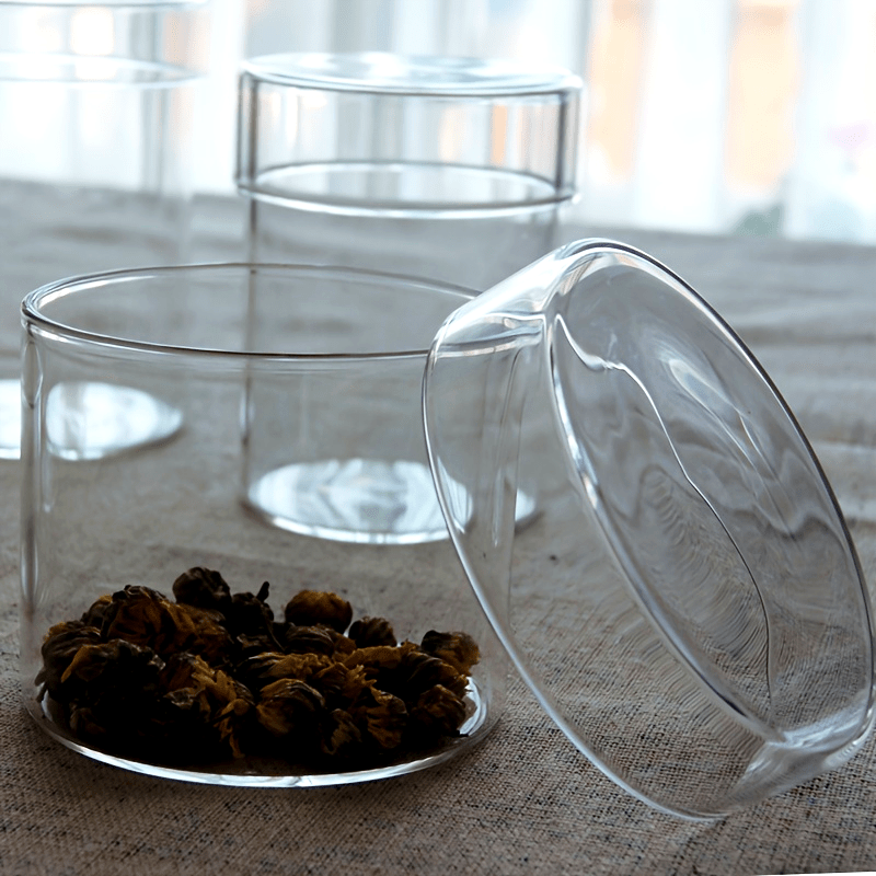 Cache-pot en verre transparent Ø 7 cm avec couvercle inclus