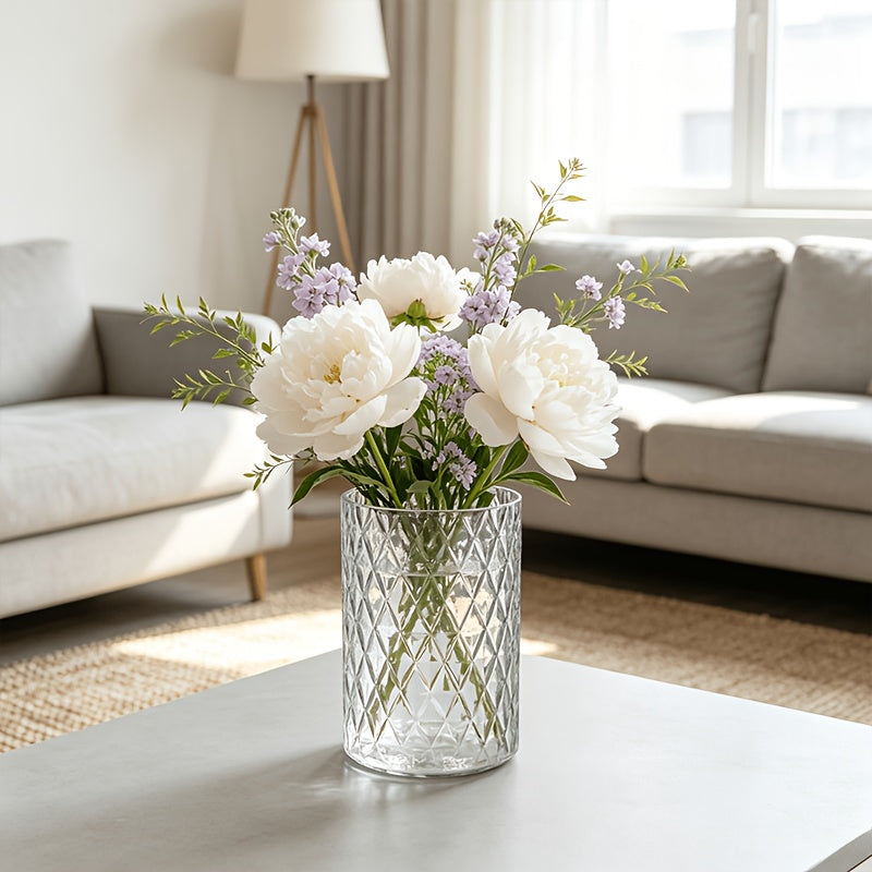 Pot de fleur en verre, vendu en lot, transparent, mise en situation