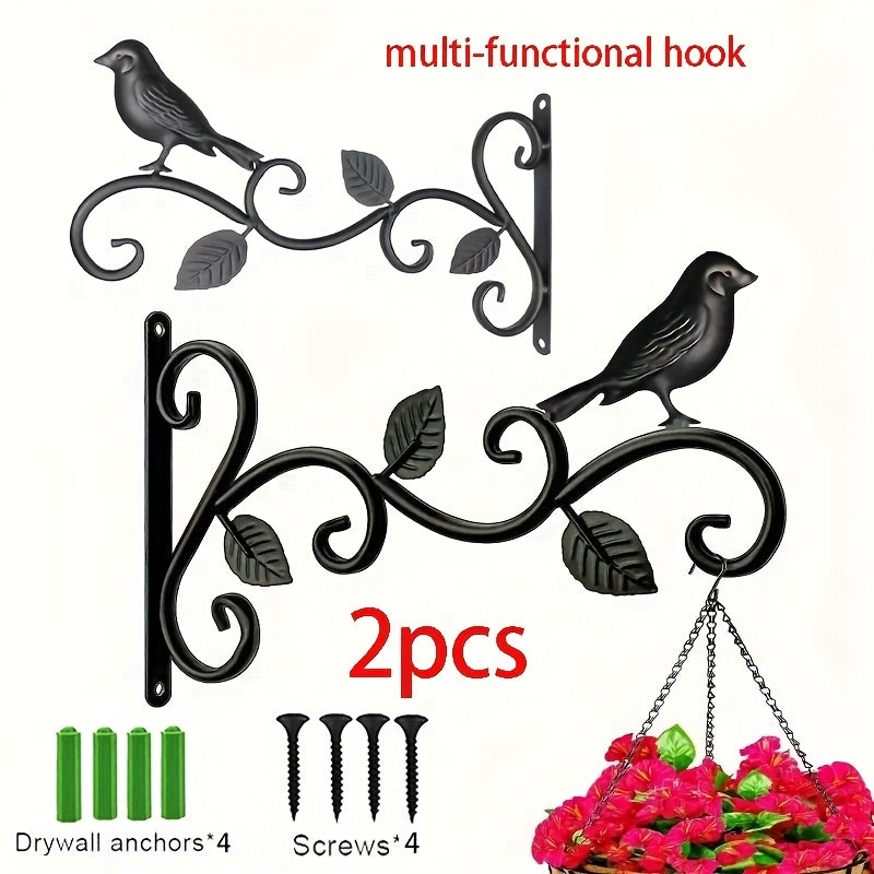 2 pièces crochet en forme d'oiseau noir
