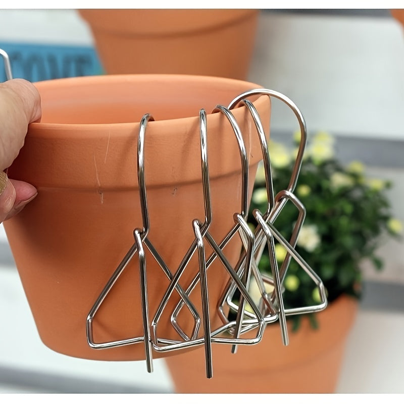 Crochet de suspension inox pour pot de fleur — lot de 4 ou 10